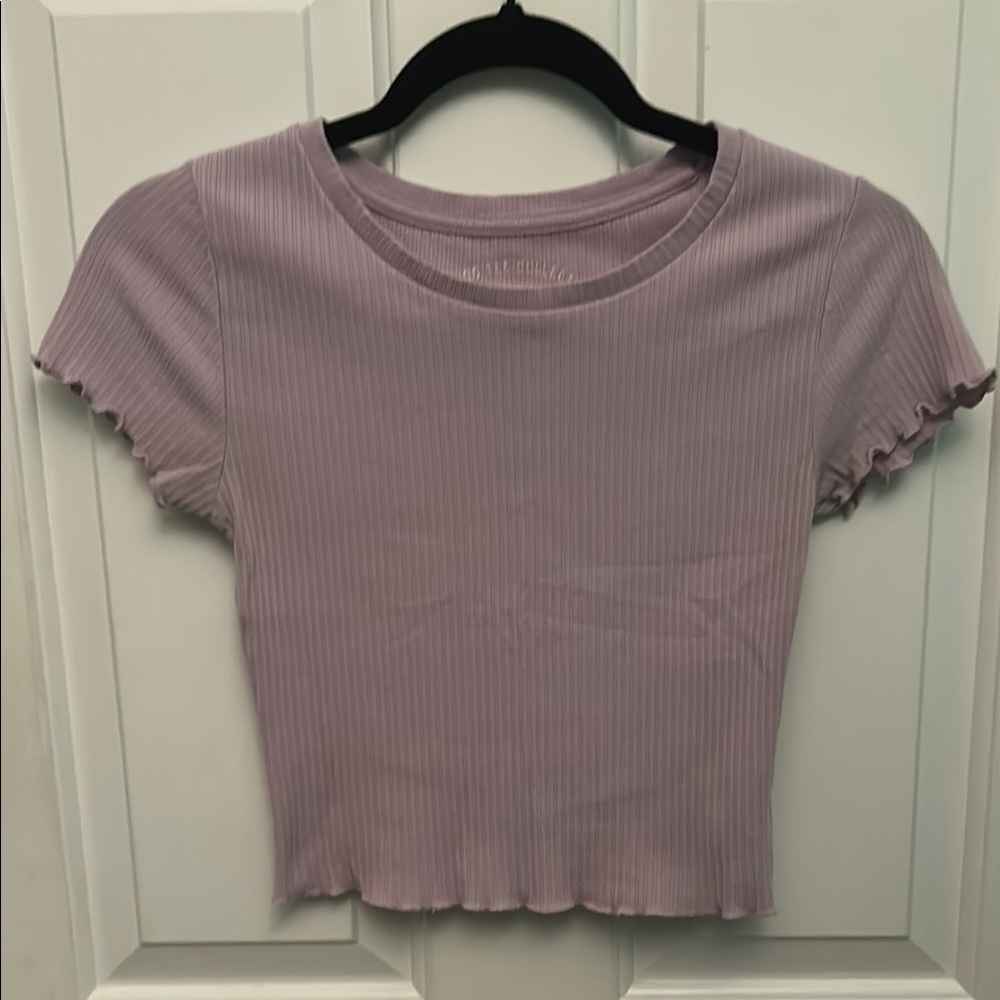 Lavender Ribbed Shrunken Top